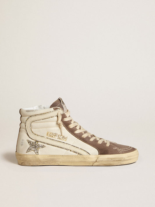 Slide in nappa with glitter star and patent leather flash | Golden Goose