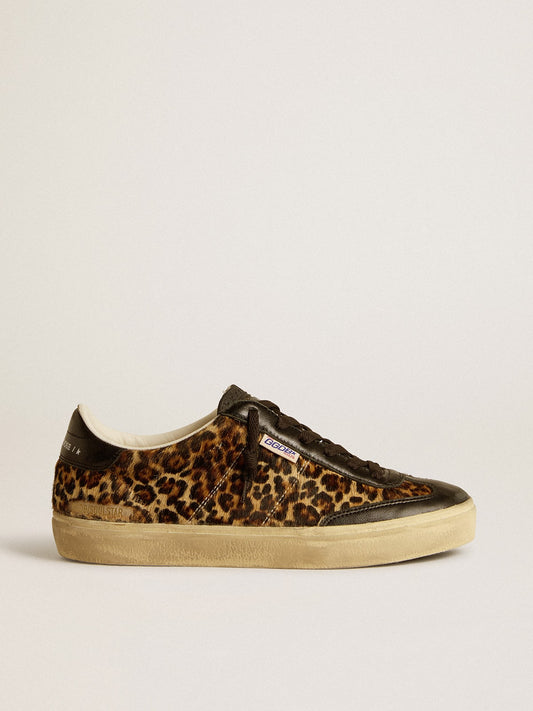 Soul Star in leopard-print pony skin with black nappa leather heel tab and inserts | Golden Goose