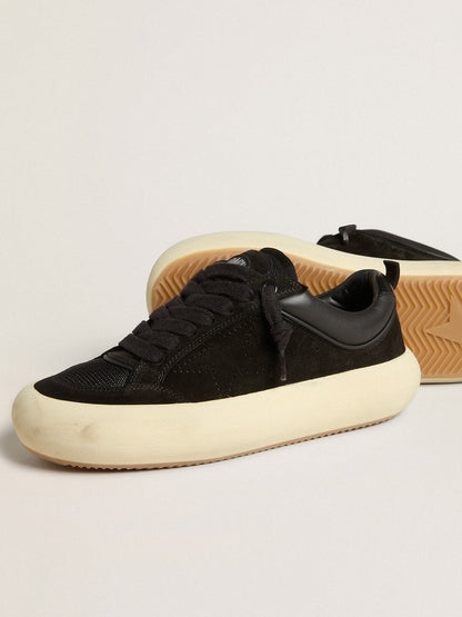 Women's Space-Star Cube in black suede with perforated star | Golden Goose