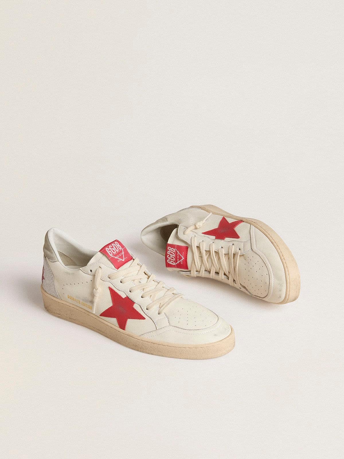 Valentine’s Day Women’s Ball Star with red leather star and red Swarovski lettering | Golden Goose