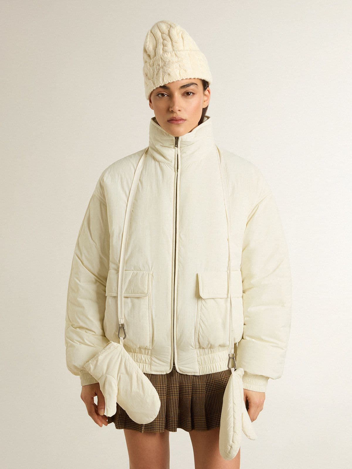 Women’s cream padded jacket | Golden Goose