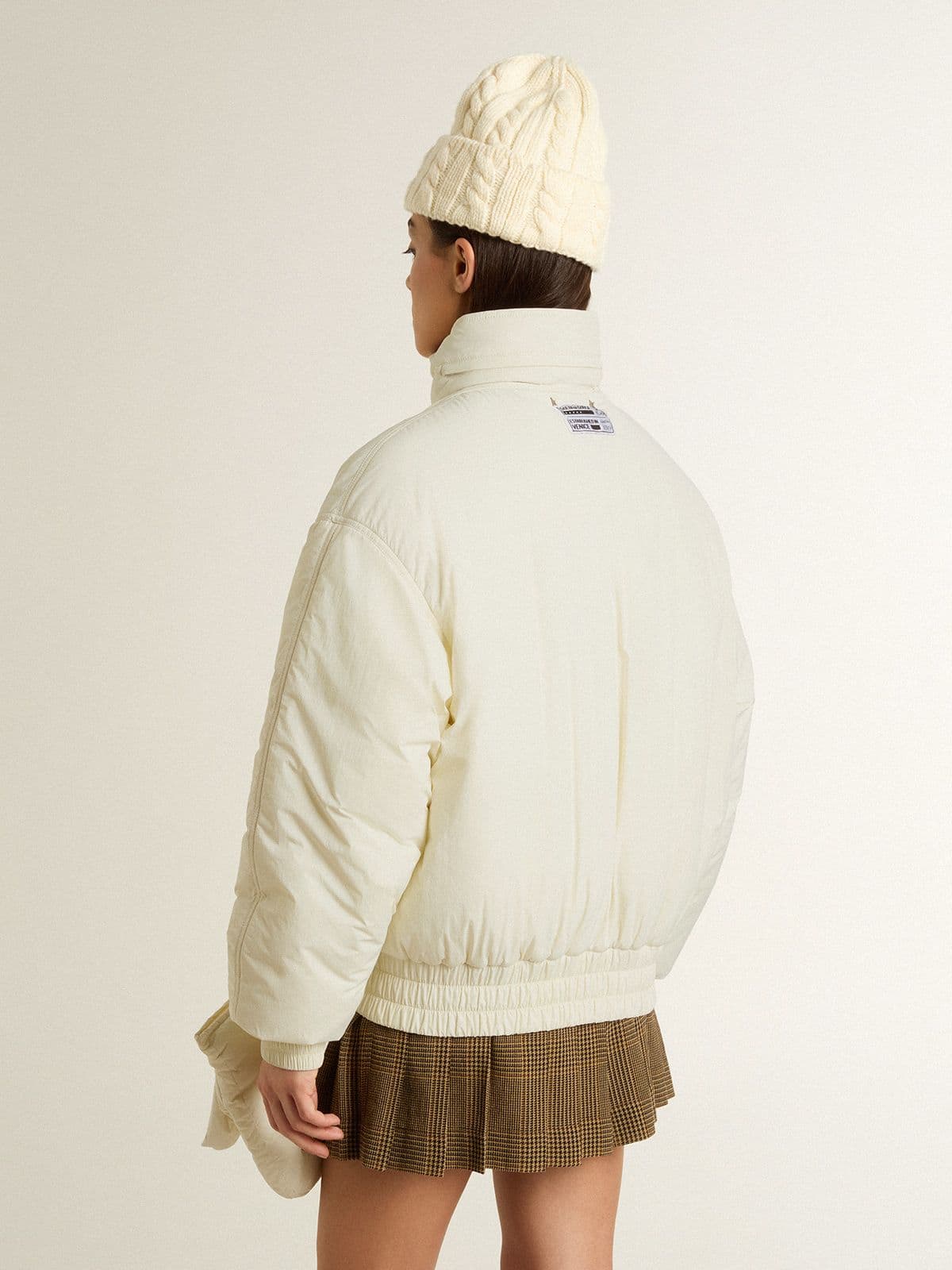 Women’s cream padded jacket | Golden Goose