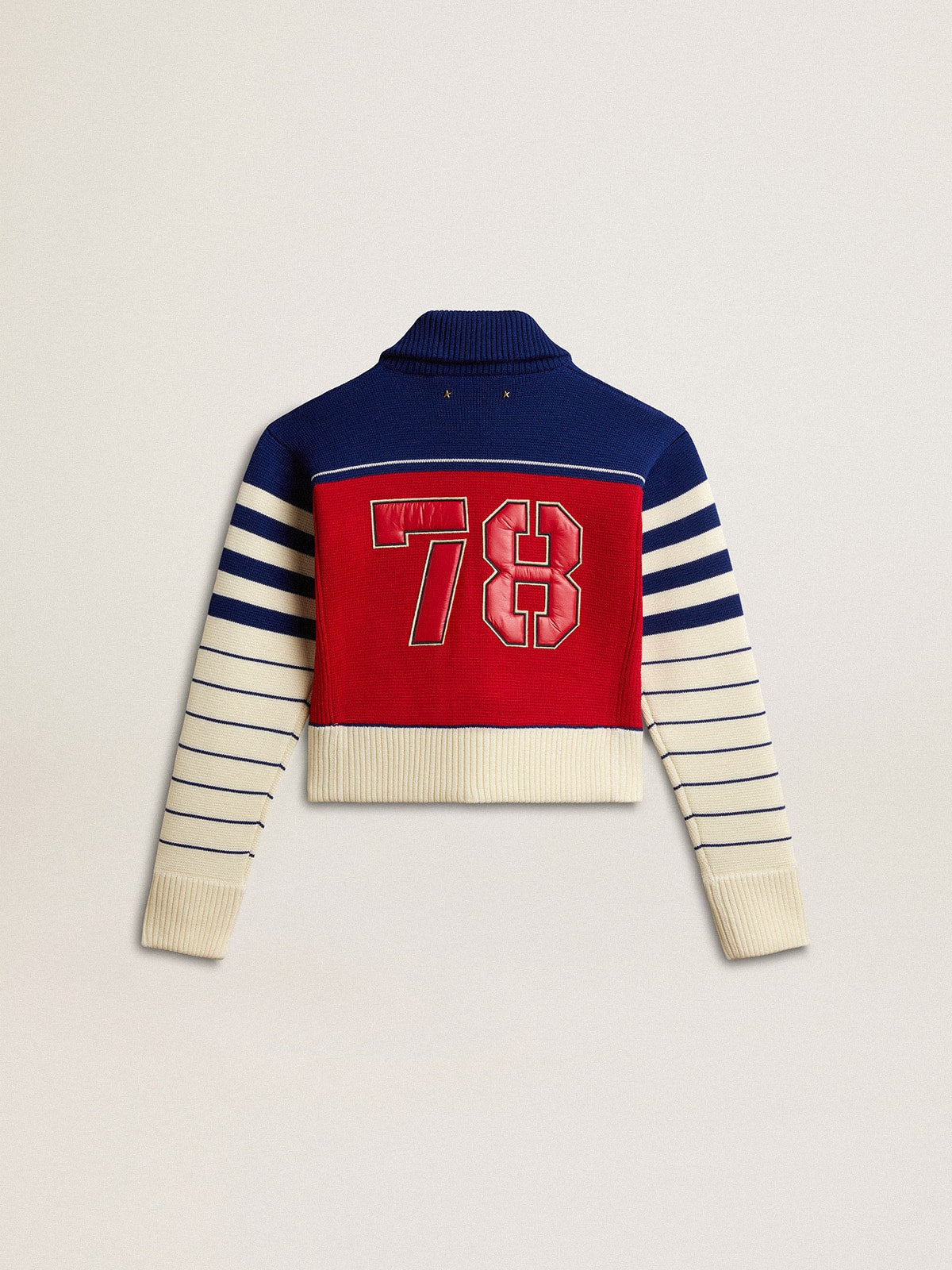 Women’s multicolor striped wool cropped sweatshirt | Golden Goose