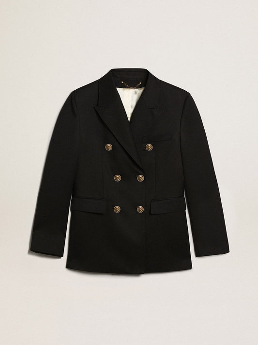 Women's double-breasted blue blazer | Golden Goose | Golden Goose