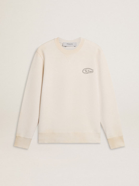 Women's sweatshirt in worn white with print | Golden Goose