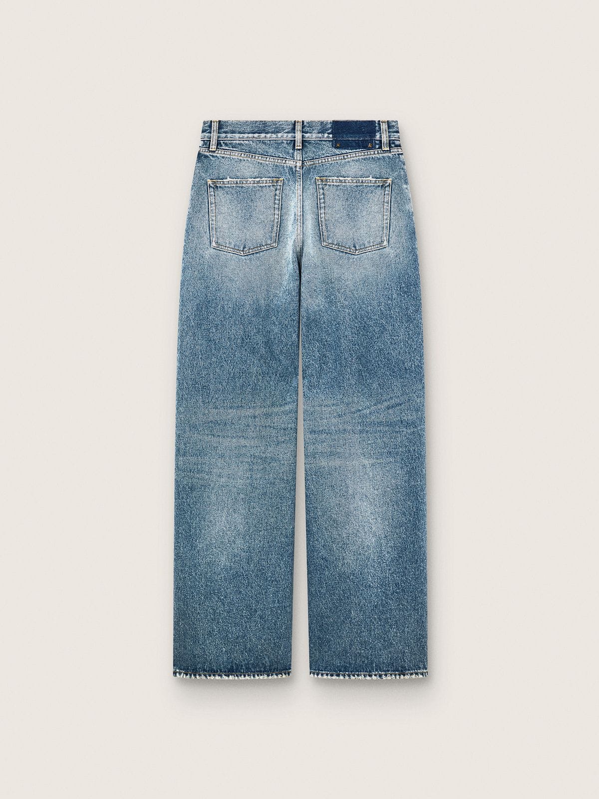 Golden women's boyfriend jeans in stone-washed light blue denim | Golden Goose