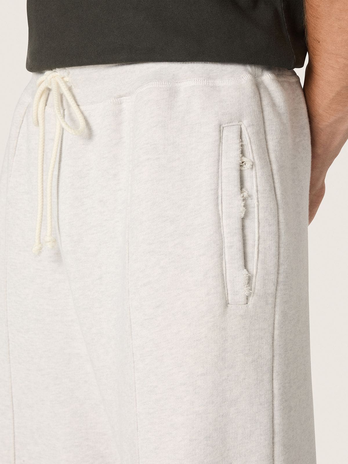 Star unisex sweatpants in gray melange fleece | Golden Goose