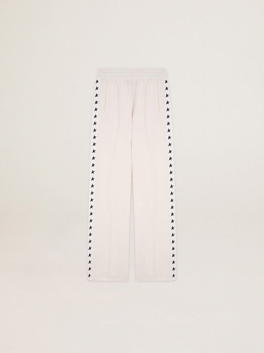 Women’s white joggers with stars on the sides | Golden Goose