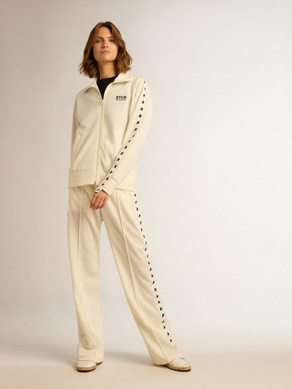 Women’s white joggers with stars on the sides | Golden Goose