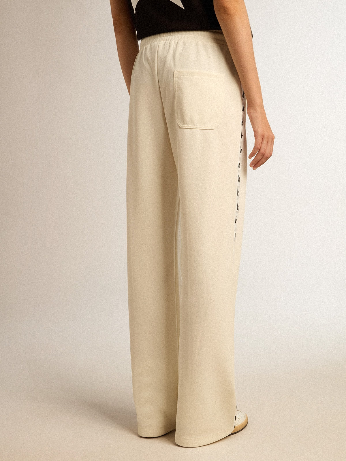 Women’s white joggers with stars on the sides | Golden Goose