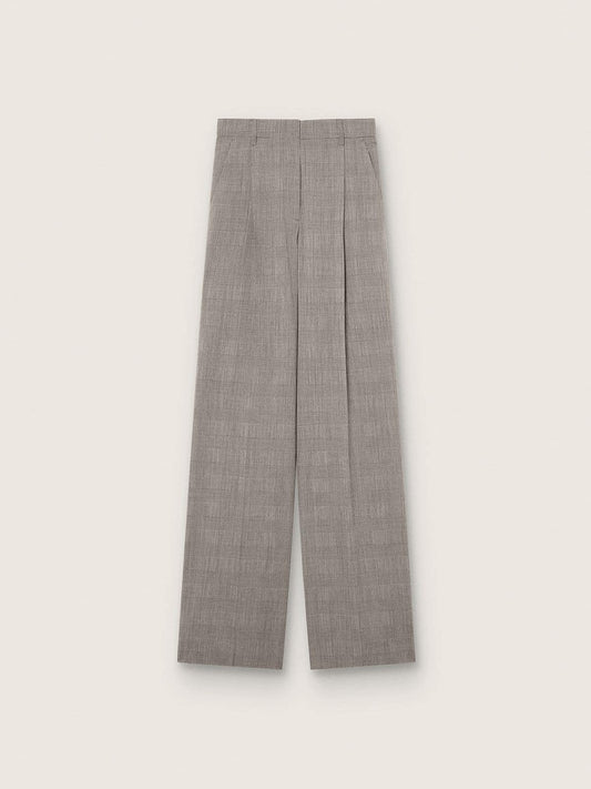 Women’s oversized pants in gray Prince of Wales check | Golden Goose