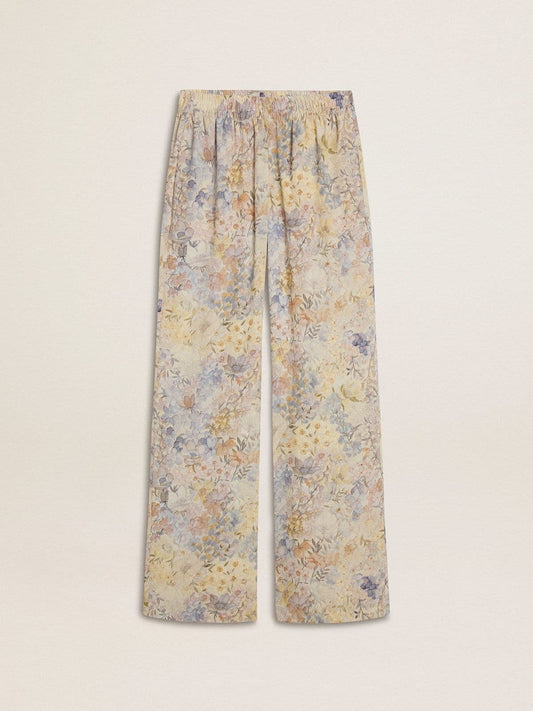 Women's multicolor joggers with floral print | Golden Goose