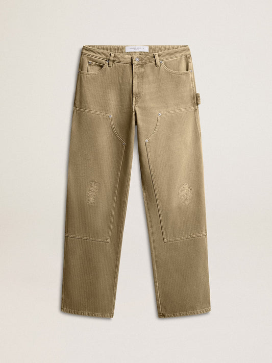 Women's distressed-effect cotton pants | Golden Goose