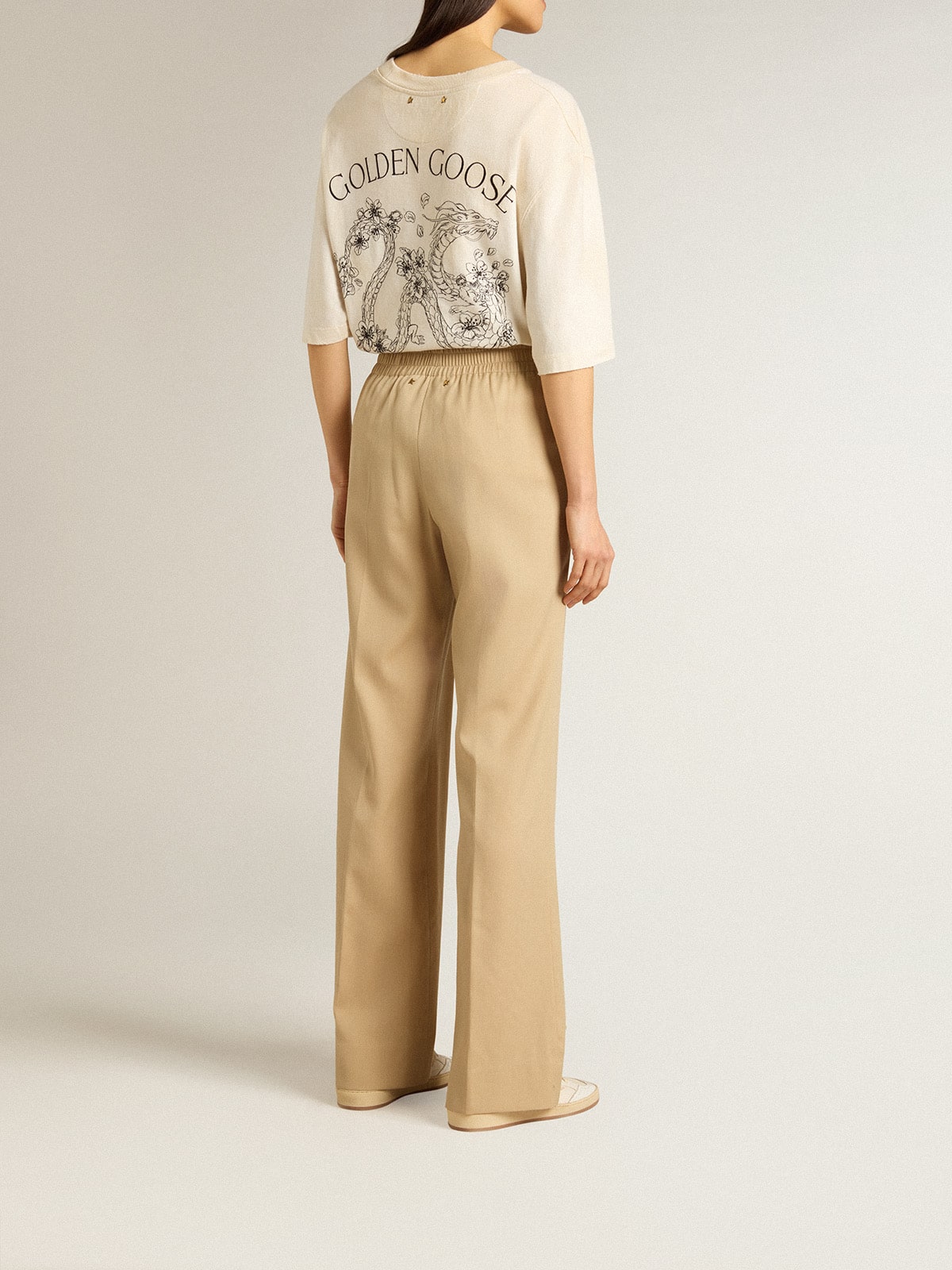 Women’s sand-colored joggers | Golden Goose