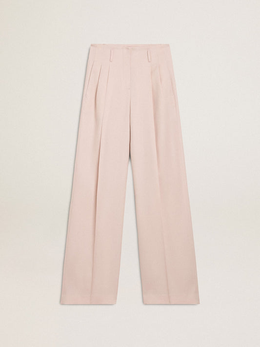 Women's pants in pink tailored wool fabric | Golden Goose