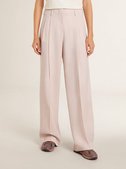Women's pants in pink tailored wool fabric | Golden Goose