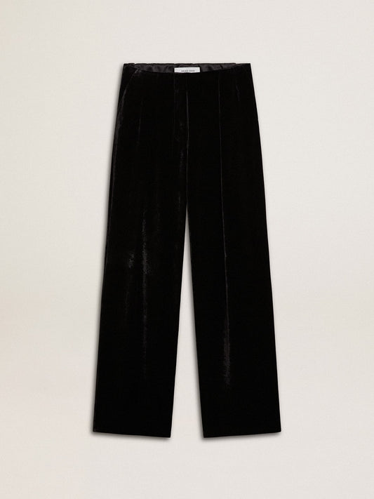 Black velvet-effect pants | Golden Goose