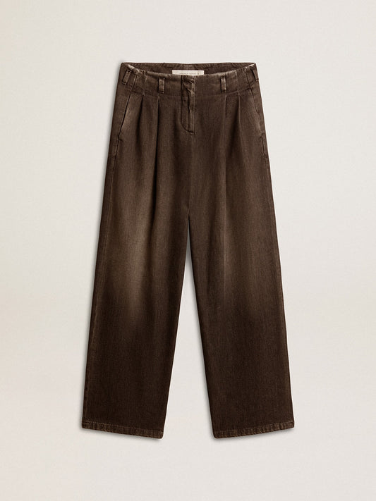 Women's medium-wash cotton pants | Golden Goose