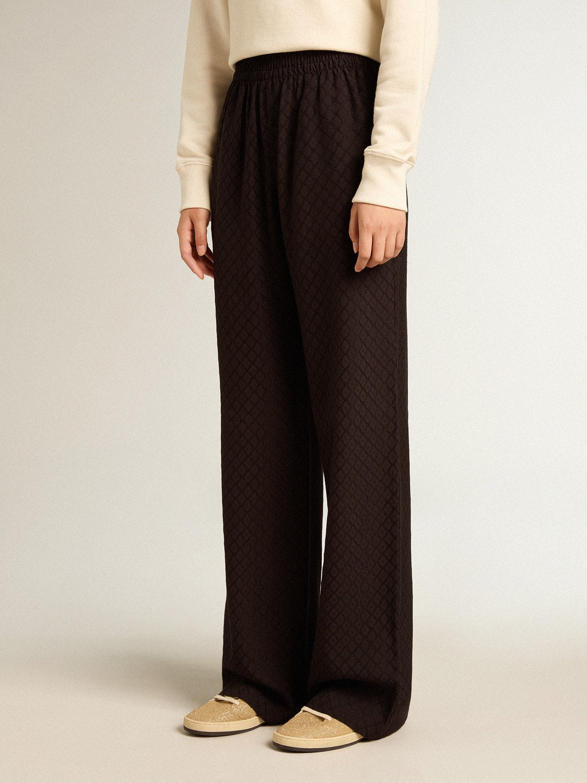 Women’s black viscose joggers | Golden Goose