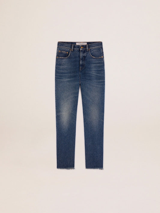 Women's cropped flared jeans with medium wash | Golden Goose