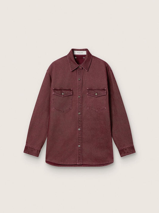 Women's shirt in burgundy denim | Golden Goose