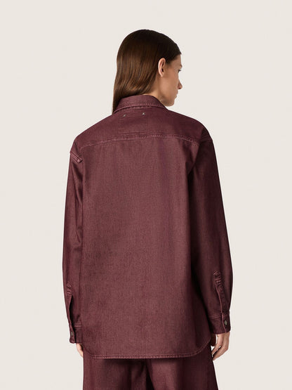 Women's shirt in burgundy denim | Golden Goose