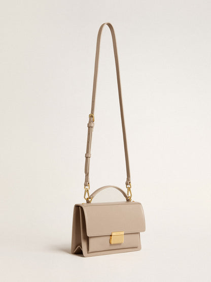 Venezia Bag in beige boarded leather with gold details | Golden Goose