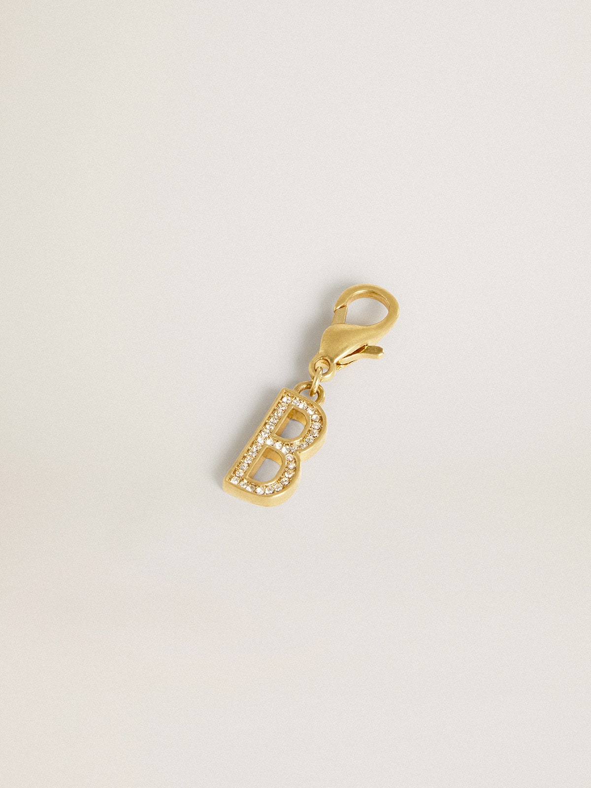 Letter B charm in gold-colored brass with crystals | Golden Goose