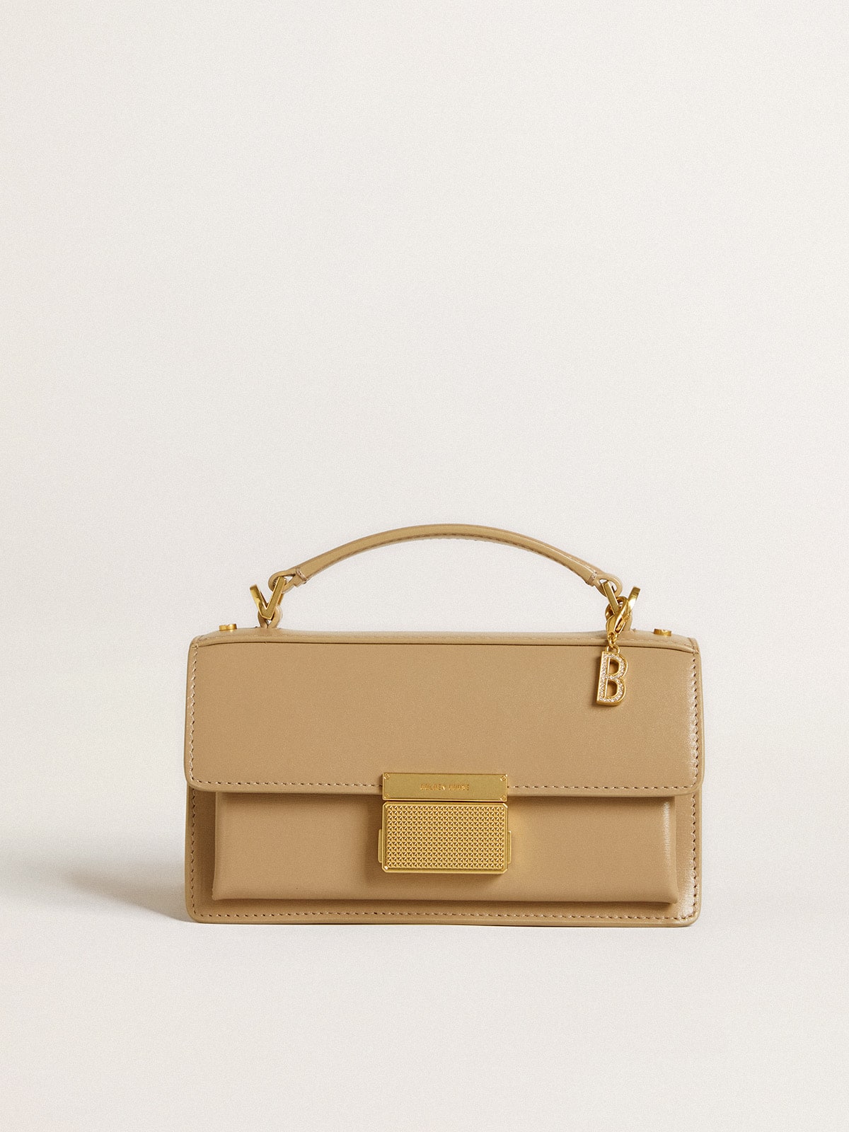 Letter B charm in gold-colored brass with crystals | Golden Goose