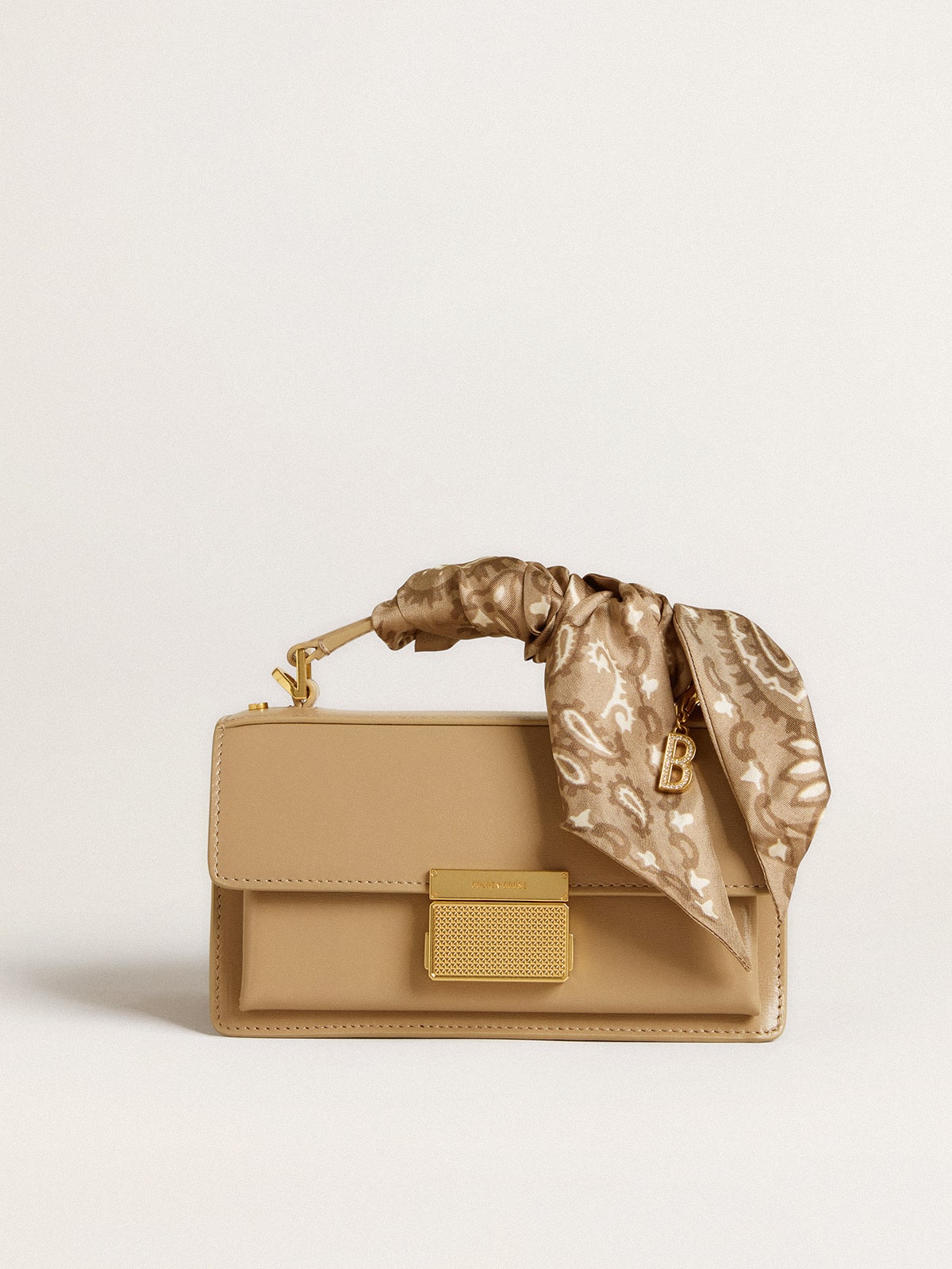Letter B charm in gold-colored brass with crystals | Golden Goose