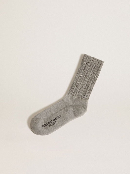 Gray socks with crystals on the leg | Golden Goose