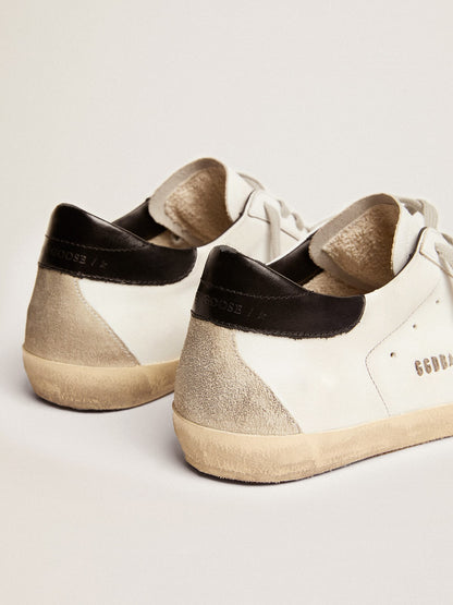 Men's Super-Star with black heel tab and metal stud lettering | Golden Goose