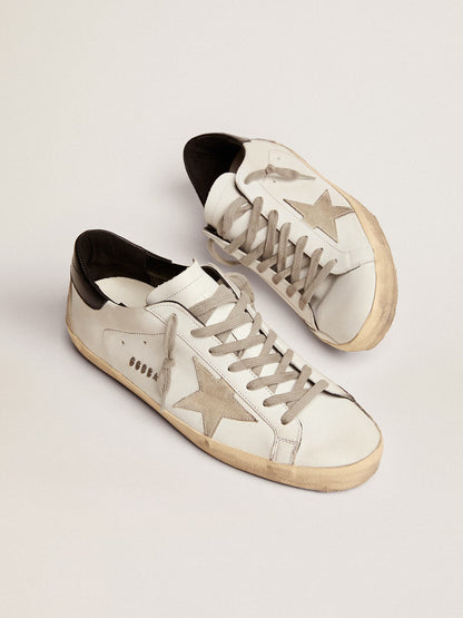 Men's Super-Star with black heel tab and metal stud lettering | Golden Goose