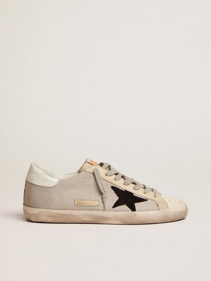 Men's Super-Star in leather with black star | Golden Goose