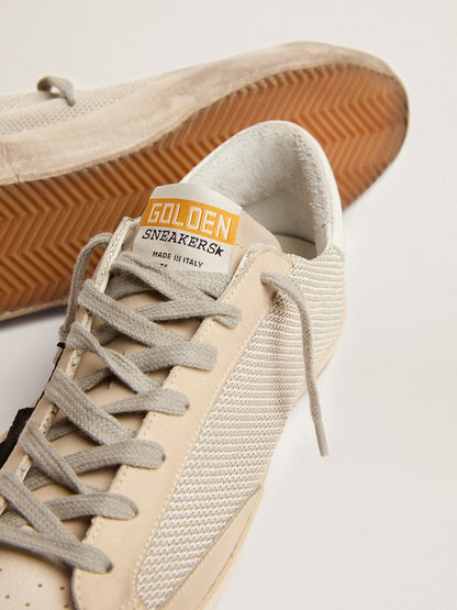 Men's Super-Star in leather with black star | Golden Goose