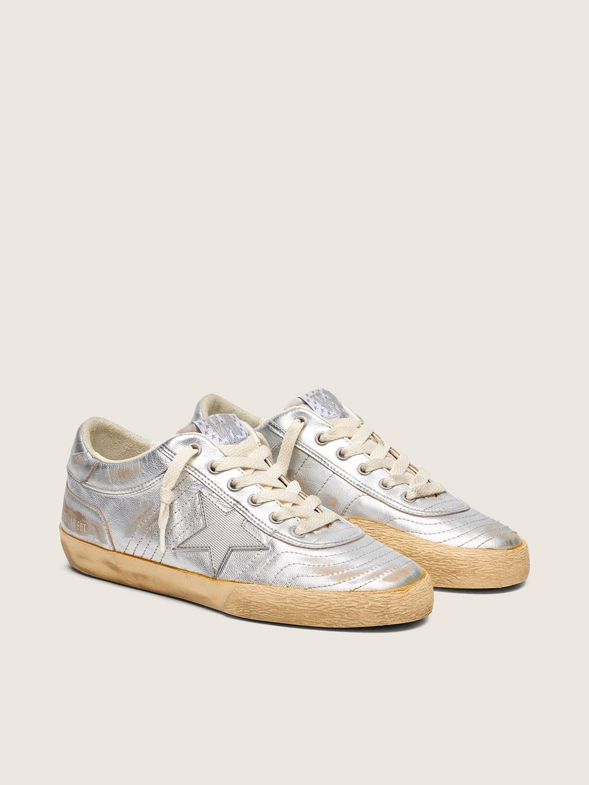 Men's Super-Star LAB in metallic nappa with silver TPU star | Golden Goose