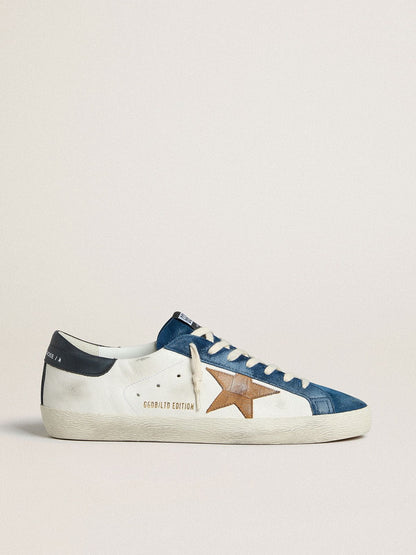 Men's Super-Star LTD with tobacco-colored croc-print leather star and black leather heel tab | Golden Goose
