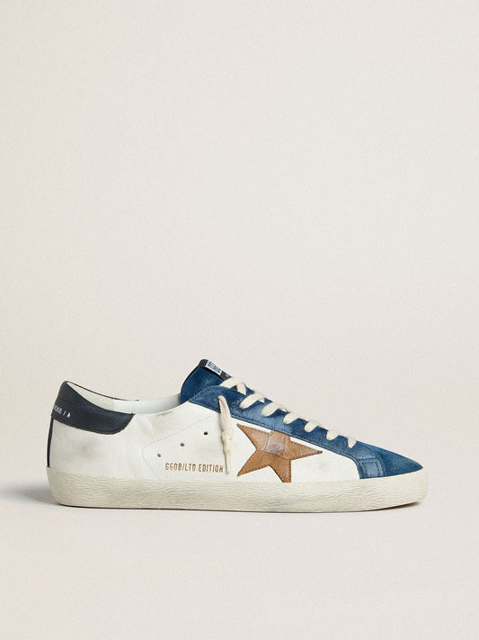 Men's Super-Star LTD with tobacco-colored croc-print leather star and black leather heel tab | Golden Goose