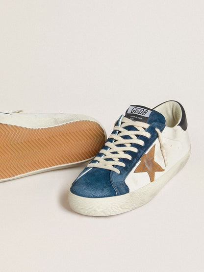 Men's Super-Star LTD with tobacco-colored croc-print leather star and black leather heel tab | Golden Goose