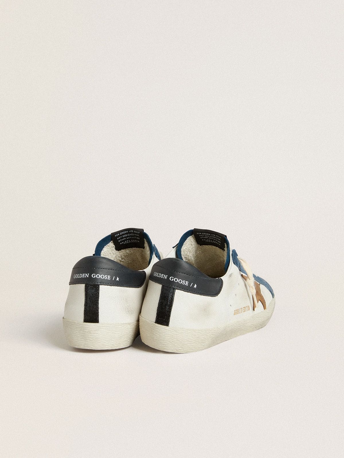 Men's Super-Star LTD with tobacco-colored croc-print leather star and black leather heel tab | Golden Goose