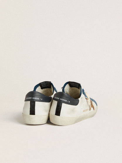 Men's Super-Star LTD with tobacco-colored croc-print leather star and black leather heel tab | Golden Goose