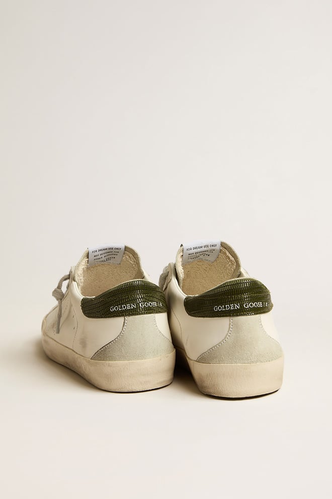 Men’s Bio-based Super-Star with perforated star and green heel tab | Golden Goose