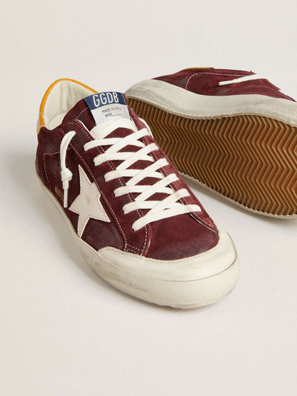 Men’s Super-Star in brick-red suede with white leather star and animal-print heel tab | Golden Goose