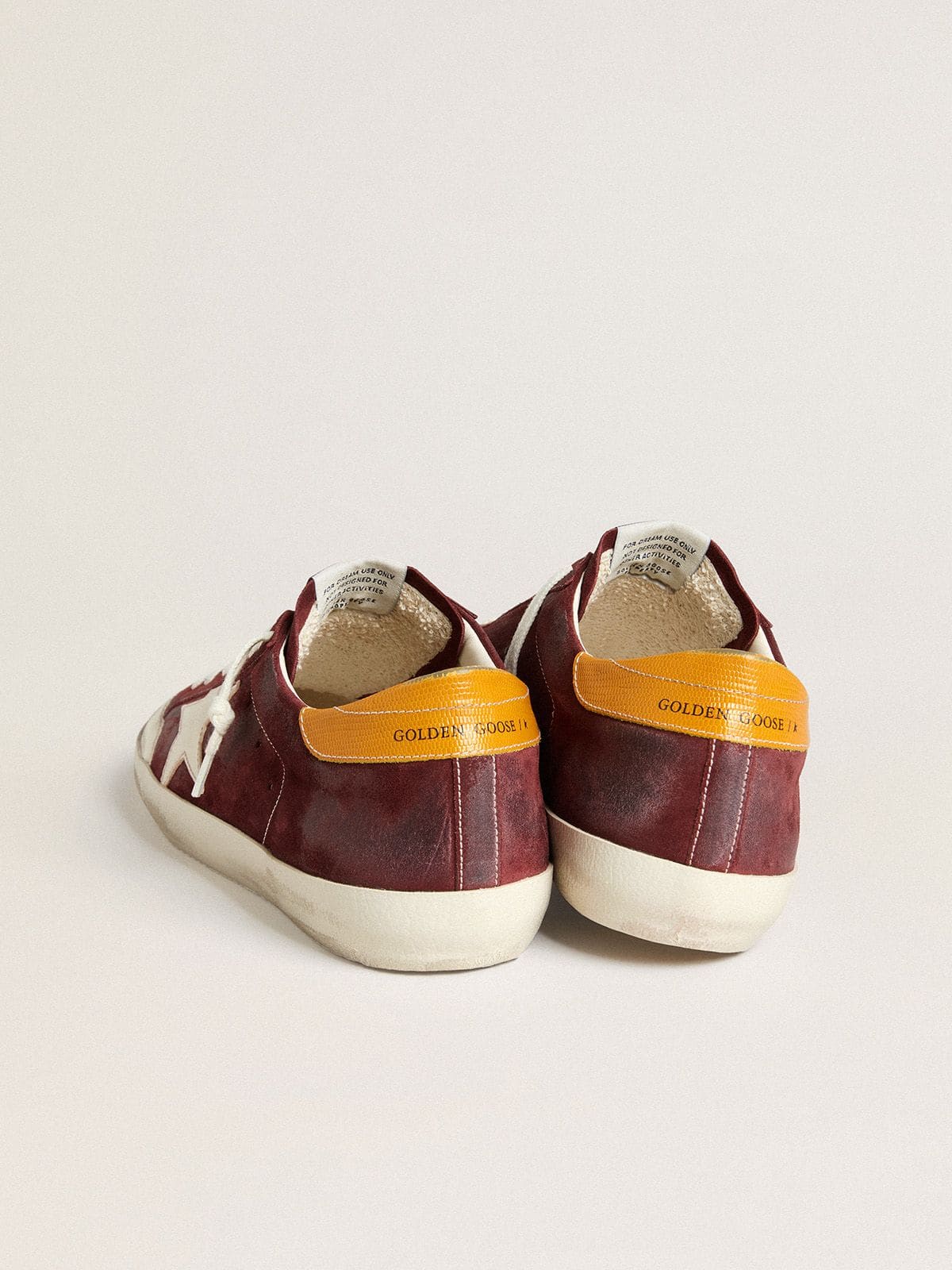 Men’s Super-Star in brick-red suede with white leather star and animal-print heel tab | Golden Goose