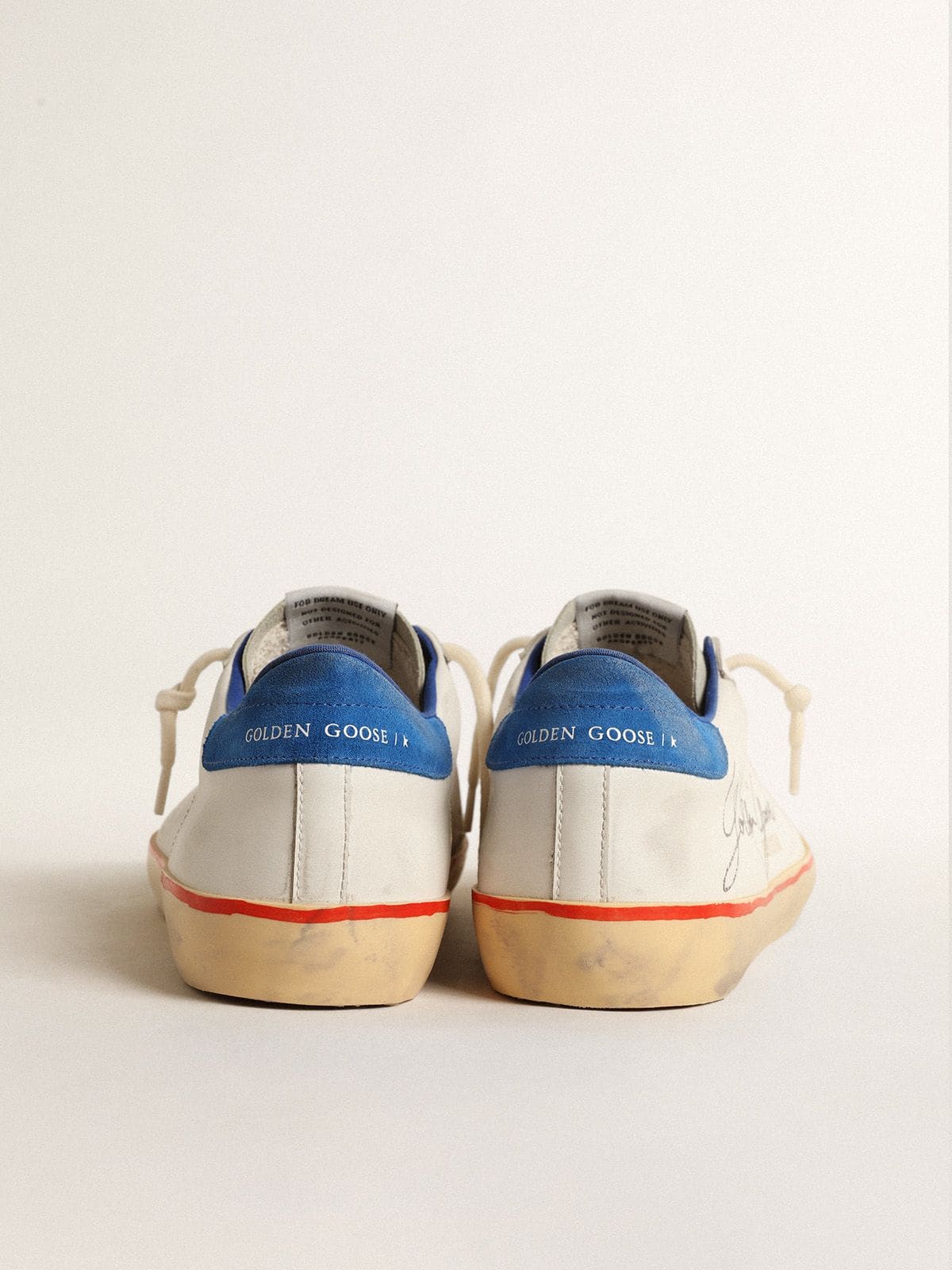 Men’s Super-Star with perforated star and blue suede heel tab | Golden Goose