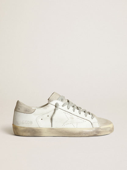 Men's Super-Star with perforated star and ice-gray heel tab | Golden Goose