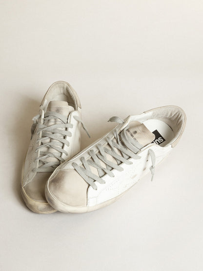Men's Super-Star with perforated star and ice-gray heel tab | Golden Goose