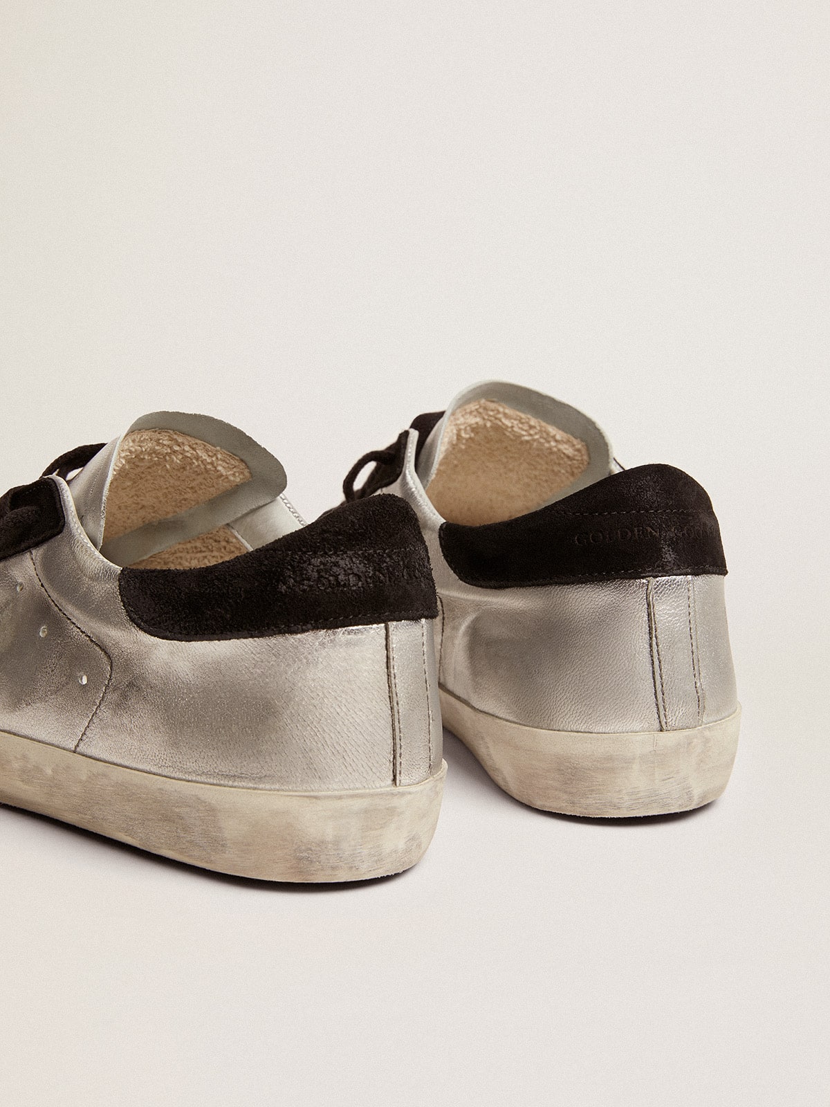 Men's Super-Star in silver leather | Golden Goose