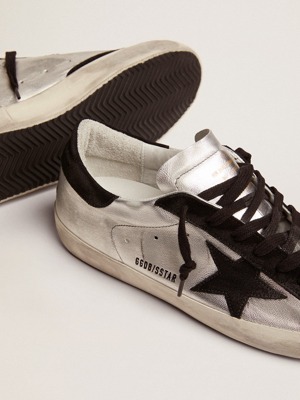 Men's Super-Star in silver leather | Golden Goose