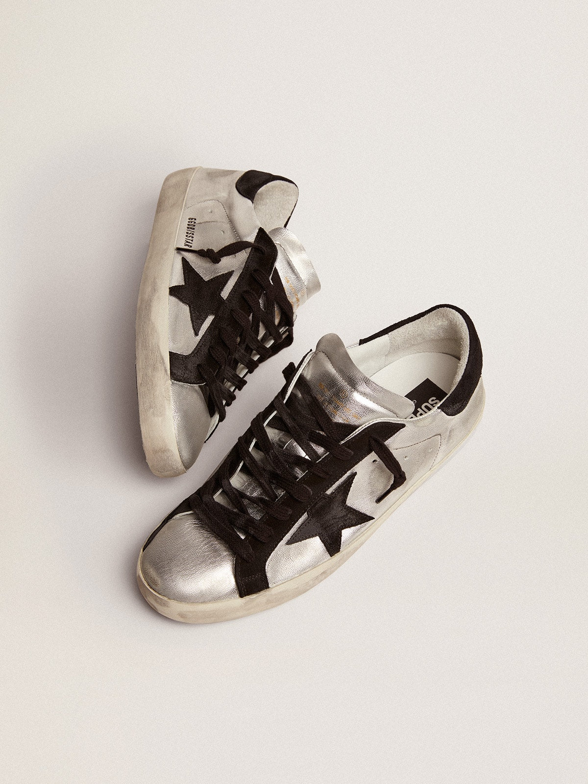 Men's Super-Star in silver leather | Golden Goose